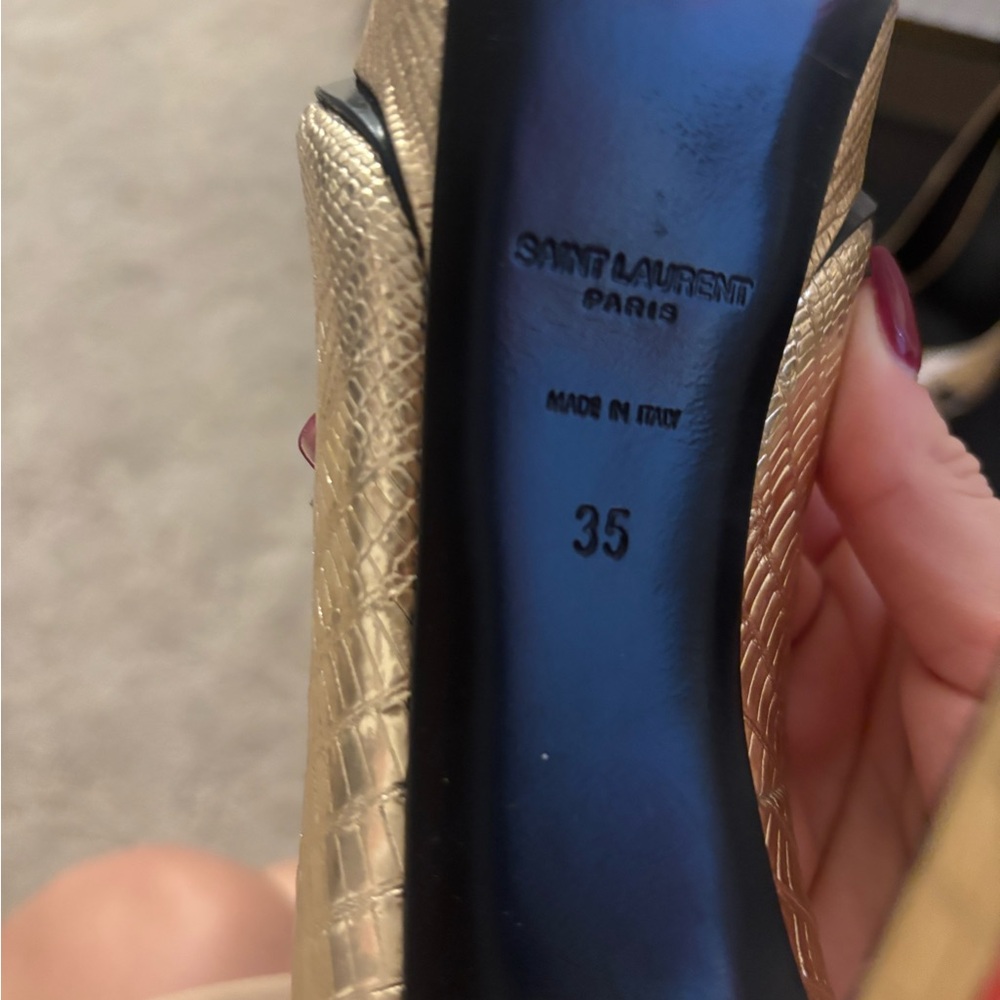 Saint Laurent Metallic Gold Heels - Picture 3 of 3